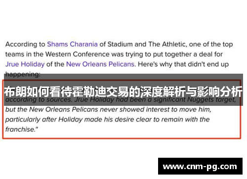 布朗如何看待霍勒迪交易的深度解析与影响分析