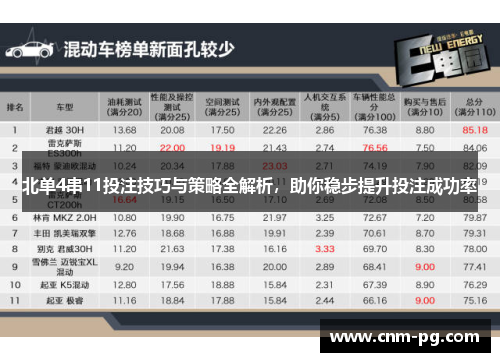 北单4串11投注技巧与策略全解析，助你稳步提升投注成功率