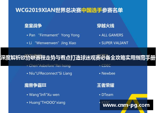 深度解析欧协联赛程走势与看点打造球迷观赛必备全攻略实用指南手册